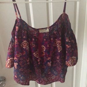 Crop open-shoulder t-shirt